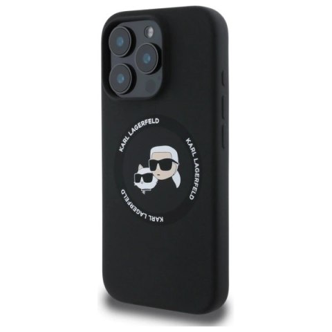 Etui Karl Lagerfeld Silicone Karl&Choupette Heads MagSafe na iPhone 16 Pro Max 6.9" - czarne