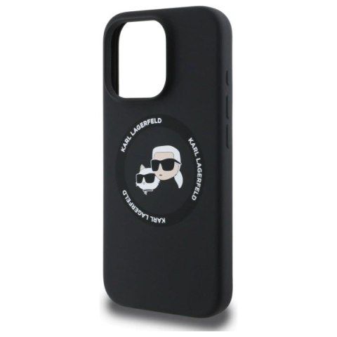 Etui Karl Lagerfeld Silicone Karl&Choupette Heads MagSafe na iPhone 16 Pro Max 6.9" - czarne