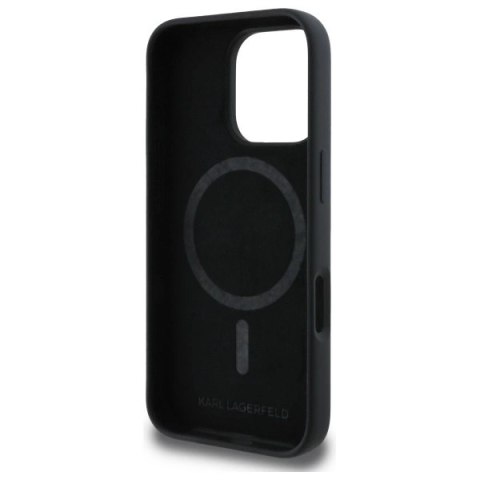 Etui Karl Lagerfeld Silicone Karl&Choupette Heads MagSafe na iPhone 16 Pro Max 6.9" - czarne