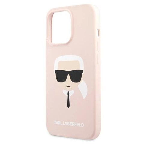 Etui Karl Lagerfeld Silicone Karl`s Head na iPhone 13 Pro / 13 6,1" - jasnoróżowe Etui Karl Lagerfeld Silicone Karl`s Head na iPhone 13 Pro / 13 6,1" - jasnoróżowe