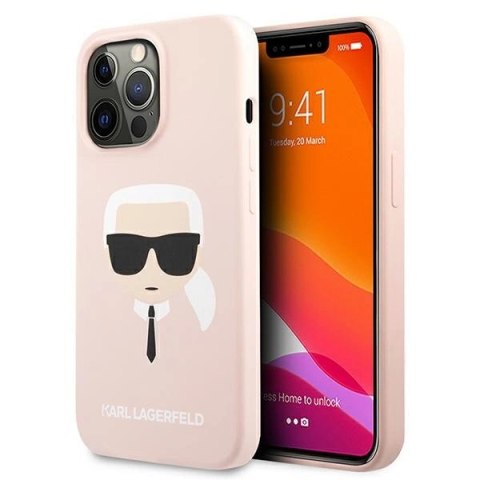 Etui Karl Lagerfeld Silicone Karl`s Head na iPhone 13 Pro Max 6,7" - jasnoróżowe Etui Karl Lagerfeld Silicone Karl`s Head na iPhone 13 Pro Max 6,7" - jasnoróżowe