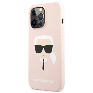 Etui Karl Lagerfeld Silicone Karl`s Head na iPhone 13 Pro Max 6,7" - jasnoróżowe