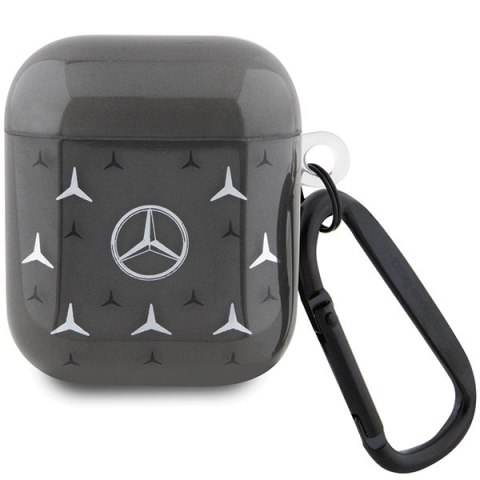 Etui Mercedes Large Star Pattern na AirPods 1 / 2 - czarne Etui Mercedes Large Star Pattern na AirPods 1 / 2 - czarne
