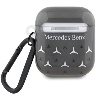 Etui Mercedes Large Star Pattern na AirPods 1 / 2 - czarne