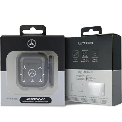Etui Mercedes Large Star Pattern na AirPods 1 / 2 - czarne Etui Mercedes Large Star Pattern na AirPods 1 / 2 - czarne