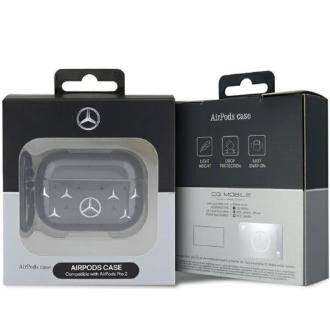 Etui Mercedes Large Star Pattern na AirPods Pro 2 (2022/2023) - czarne Etui Mercedes Large Star Pattern na AirPods Pro 2 (2022/2023) - czarne