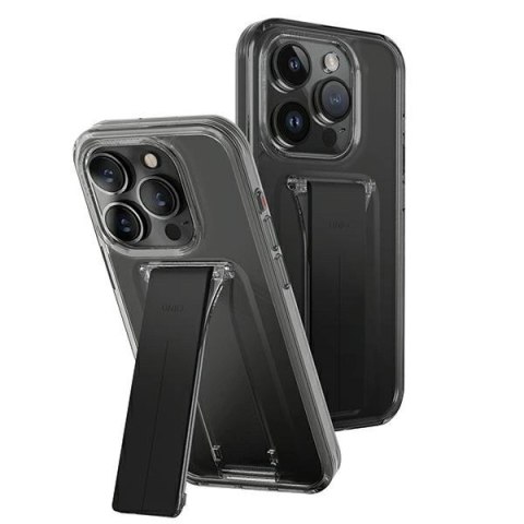 Etui UNIQ Heldro Mount na iPhone 15 Pro 6.1" z podstawką - dymione Etui UNIQ Heldro Mount na iPhone 15 Pro 6.1" z podstawką - dymione