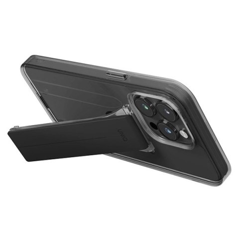Etui UNIQ Heldro Mount na iPhone 15 Pro 6.1" z podstawką - dymione Etui UNIQ Heldro Mount na iPhone 15 Pro 6.1" z podstawką - dymione