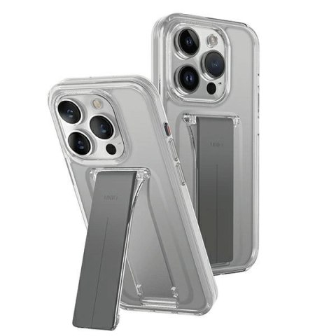 Etui UNIQ Heldro Mount na iPhone 15 Pro 6.1" z podstawką - przezroczyste Etui UNIQ Heldro Mount na iPhone 15 Pro 6.1" z podstawką - przezroczyste