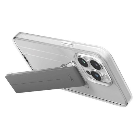 Etui UNIQ Heldro Mount na iPhone 15 Pro 6.1" z podstawką - przezroczyste Etui UNIQ Heldro Mount na iPhone 15 Pro 6.1" z podstawką - przezroczyste