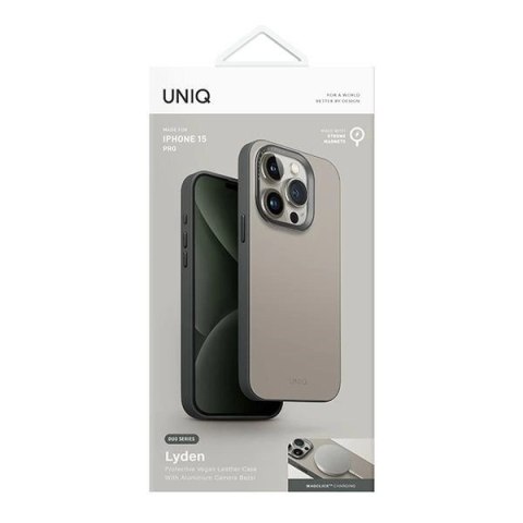 Etui UNIQ Lyden DS na iPhone 15 Pro 6.1" z MagSafe - beżowo-zielone Etui UNIQ Lyden DS na iPhone 15 Pro 6.1" z MagSafe - beżowo-zielone