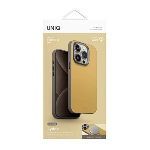 Etui UNIQ Lyden DS na iPhone 15 Pro 6.1" z MagSafe - żółto-szare Etui UNIQ Lyden DS na iPhone 15 Pro 6.1" z MagSafe - żółto-szare