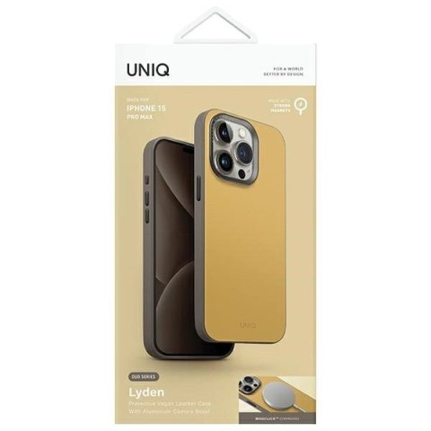 Etui UNIQ Lyden DS na iPhone 15 Pro Max 6.7" z MagSafe - żółto-szare Etui UNIQ Lyden DS na iPhone 15 Pro Max 6.7" z MagSafe - żółto-szare