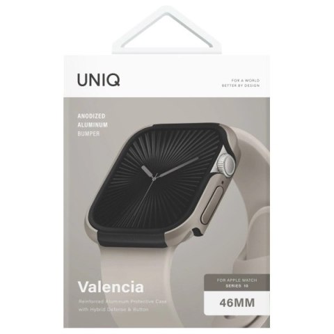 Etui UNIQ Valencia na Apple Watch 10 46 mm - srebrne Etui UNIQ Valencia na Apple Watch 10 46 mm - srebrne