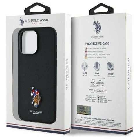 Etui US Polo Embroidered DH Color na iPhone 15 Pro Max 6,7" - czarne Etui US Polo Embroidered DH Color na iPhone 15 Pro Max 6,7" - czarne