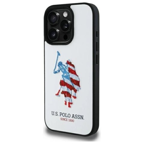 Etui US Polo Leather Big DH American Flag na iPhone 15 Pro Max 6,7" - białe Etui US Polo Leather Big DH American Flag na iPhone 15 Pro Max 6,7" - białe