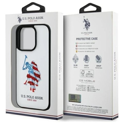Etui US Polo Leather Big DH American Flag na iPhone 15 Pro Max 6,7" - białe Etui US Polo Leather Big DH American Flag na iPhone 15 Pro Max 6,7" - białe
