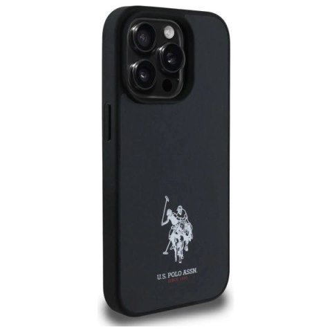 Etui US Polo Leather Embroidered DH Color na iPhone 15 Pro Max 6,7" - czarne Etui US Polo Leather Embroidered DH Color na iPhone 15 Pro Max 6,7" - czarne