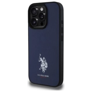 Etui US Polo Leather Embroidered DH Color na iPhone 15 Pro Max 6,7" - granatowe