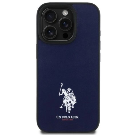 Etui US Polo Leather Embroidered DH Color na iPhone 15 Pro Max 6,7" - granatowe Etui US Polo Leather Embroidered DH Color na iPhone 15 Pro Max 6,7" - granatowe