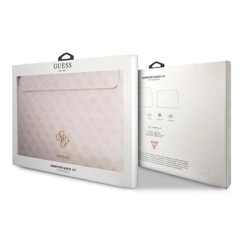 Pokrowiec na laptopa Guess 4G Big Logo Sleeve - różowy