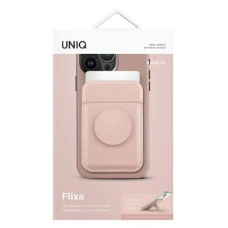 Portfel magnetyczny UNIQ Flixa MagSafe z podpórką - różowy