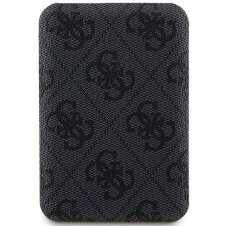 Powerbank indukcyjny Guess 4G Leather Metal Logo MagSafe 15W 5000mAh czarny