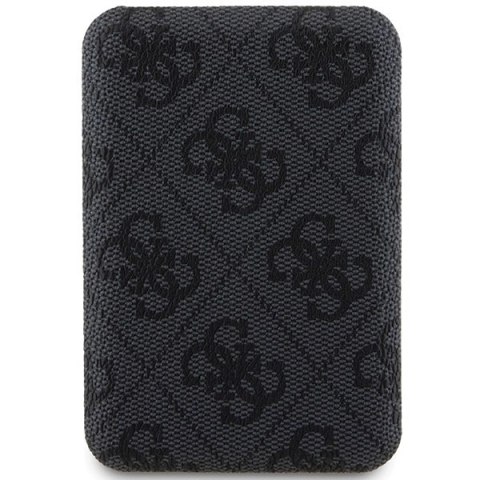 Powerbank indukcyjny Guess 4G Leather Metal Logo MagSafe 15W 5000mAh czarny