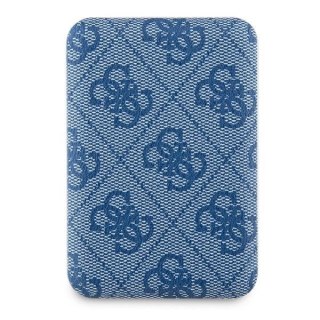Powerbank indukcyjny Guess 4G Leather Metal Logo MagSafe 15W 5000mAh - niebieski