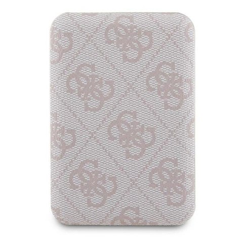 Powerbank indukcyjny Guess 4G Leather Metal Logo MagSafe 15W 5000mAh - różowy Powerbank indukcyjny Guess 4G Leather Metal Logo MagSafe 15W 5000mAh - różowy