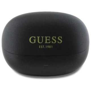 Słuchawki Bluetooth Guess Capsule Printed Logo TWS + stacja dokująca - czarne