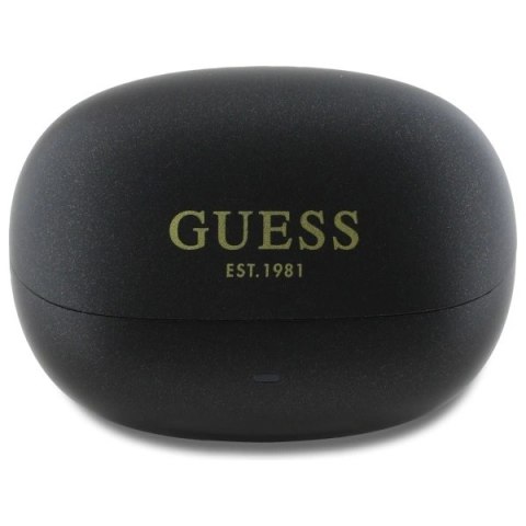 Słuchawki Bluetooth Guess Capsule Printed Logo TWS + stacja dokująca - czarne Słuchawki Bluetooth Guess Capsule Printed Logo TWS + stacja dokująca - czarne