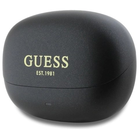 Słuchawki Bluetooth Guess Capsule Printed Logo TWS + stacja dokująca - czarne Słuchawki Bluetooth Guess Capsule Printed Logo TWS + stacja dokująca - czarne