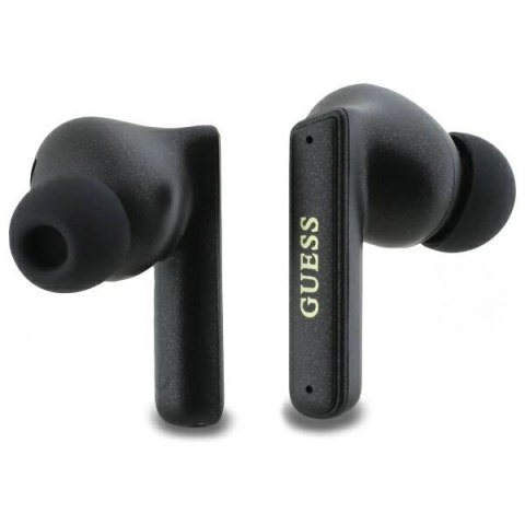 Słuchawki Bluetooth Guess Capsule Printed Logo TWS + stacja dokująca - czarne Słuchawki Bluetooth Guess Capsule Printed Logo TWS + stacja dokująca - czarne
