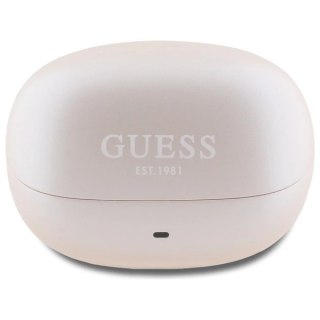 Słuchawki Bluetooth Guess Capsule Printed Logo TWS + stacja dokująca - różowe