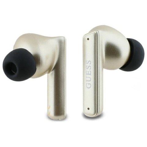 Słuchawki Bluetooth Guess Capsule Printed Logo TWS + stacja dokująca - złote Słuchawki Bluetooth Guess Capsule Printed Logo TWS + stacja dokująca - złote