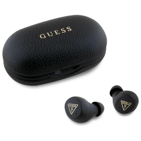 Słuchawki Bluetooth Guess Grained Classic Logo TWS + stacja dokująca - czarne Słuchawki Bluetooth Guess Grained Classic Logo TWS + stacja dokująca - czarne