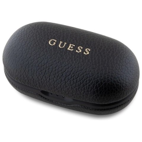 Słuchawki Bluetooth Guess Grained Classic Logo TWS + stacja dokująca - czarne Słuchawki Bluetooth Guess Grained Classic Logo TWS + stacja dokująca - czarne
