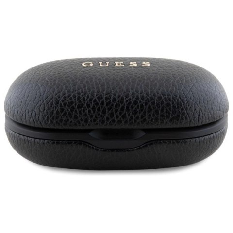 Słuchawki Bluetooth Guess Grained Classic Logo TWS + stacja dokująca - czarne Słuchawki Bluetooth Guess Grained Classic Logo TWS + stacja dokująca - czarne