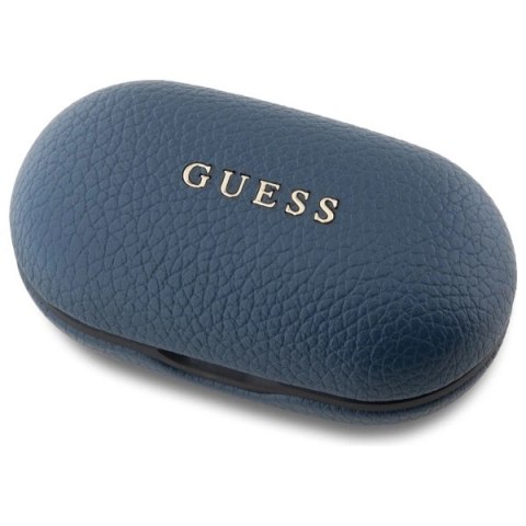 Słuchawki Bluetooth Guess Grained Classic Logo TWS + stacja dokująca - niebieske Słuchawki Bluetooth Guess Grained Classic Logo TWS + stacja dokująca - niebieske