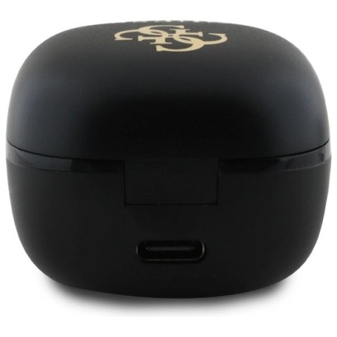 Słuchawki Bluetooth Guess Iridescent 4G Printed Logo TWS + stacja dokująca - czarne Słuchawki Bluetooth Guess Iridescent 4G Printed Logo TWS + stacja dokująca - czarne