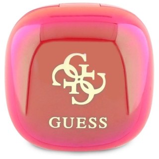 Słuchawki Bluetooth Guess Iridescent 4G Printed Logo TWS + stacja dokująca - fuksja