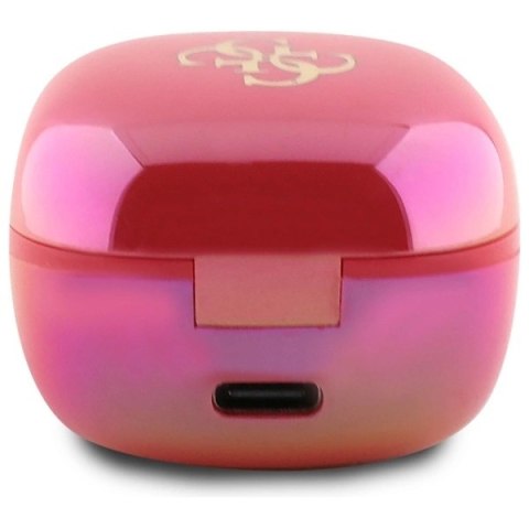 Słuchawki Bluetooth Guess Iridescent 4G Printed Logo TWS + stacja dokująca - fuksja Słuchawki Bluetooth Guess Iridescent 4G Printed Logo TWS + stacja dokująca - fuksja