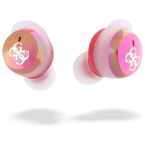 Słuchawki Bluetooth Guess Iridescent 4G Printed Logo TWS + stacja dokująca - fuksja Słuchawki Bluetooth Guess Iridescent 4G Printed Logo TWS + stacja dokująca - fuksja