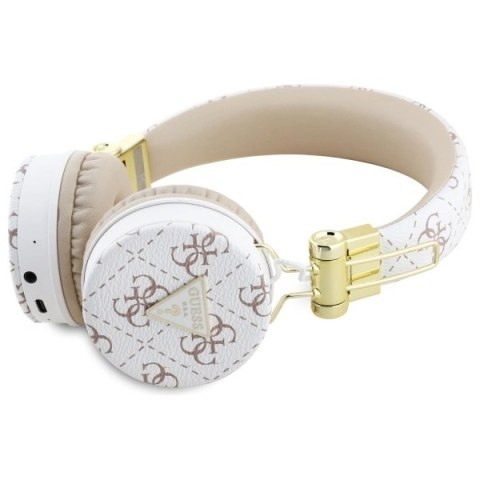 Słuchawki nauszne Bluetooth Guess 4G Triangle Round Shape ENC - białe Słuchawki nauszne Bluetooth Guess 4G Triangle Round Shape ENC - białe