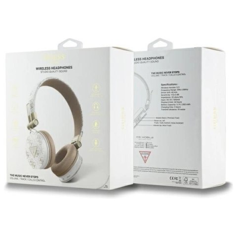 Słuchawki nauszne Bluetooth Guess 4G Triangle Round Shape ENC - białe Słuchawki nauszne Bluetooth Guess 4G Triangle Round Shape ENC - białe