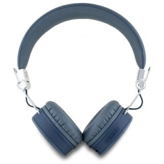 Słuchawki nauszne Bluetooth Guess Grained Classic Round Shape ENC - niebieskie