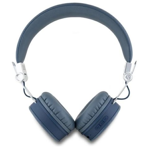 Słuchawki nauszne Bluetooth Guess Grained Classic Round Shape ENC - niebieskie