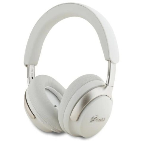 Słuchawki nauszne Bluetooth Guess Metal Script Logo ANC - beżowe Słuchawki nauszne Bluetooth Guess Metal Script Logo ANC - beżowe