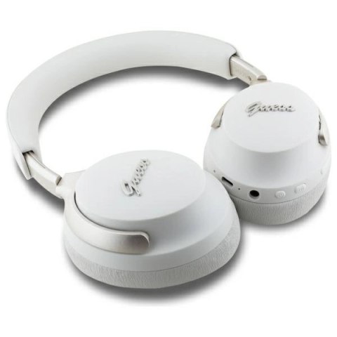 Słuchawki nauszne Bluetooth Guess Metal Script Logo ANC - beżowe Słuchawki nauszne Bluetooth Guess Metal Script Logo ANC - beżowe